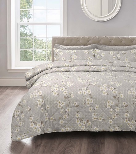 Bedspread Set Floral Quilted Summer Quilt Comforter Set with Pillowshams Throw - Picture 6 of 44