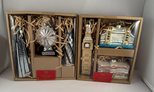 Marks & Spencer Home x TARGET LONDON Tower Bridge Palace Ornaments Set of 6 NEW