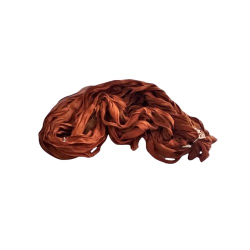 Sari Silk Ribbon super bulky yarn Brown Shade Sari Silk Ribbons -Great for Media - Picture 3 of 5
