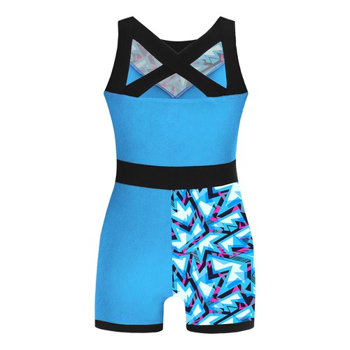 Kids Girls Beachwear Gym Swimwear One Piece Swimsuit Tank Tops Jumpsuit V Neck - Picture 38 of 78