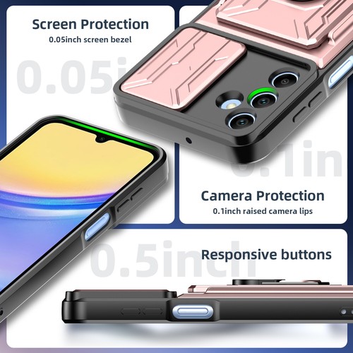 Funda con soporte a prueba de golpes para Samsung Galaxy A15/A55/A25 5G con ranura para tarjeta oculta - Imagen 67 de 80