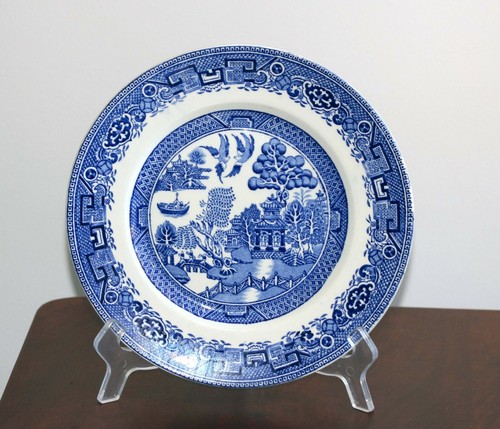 VINTAGE ALFRED MEAKIN OLD BLUE WILLOW 23CM PLATE EXCELLENT CONDITION - Picture 6 of 6