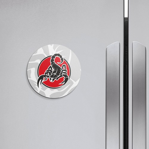 Etiqueta animal Escorpio | Imán decorativo redondo de 4"" X 4"" - Imagen 2 de 2