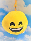 Emoji Grinning Face Smiling Eye Yellow 4.5" Plush Keychain Emoticon Key Chain