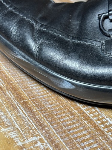 Scarpe mocassini uomo Salvatore Ferragamo nero su pelle nera taglia 10,5D - Foto 9 di 12