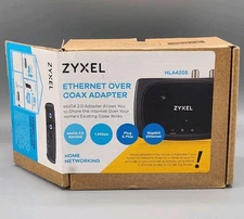 ZYXEL Ethernet Over Coax Adapter MoCA 2.0 Home Networking HLA4205 1.4Gbps w Box