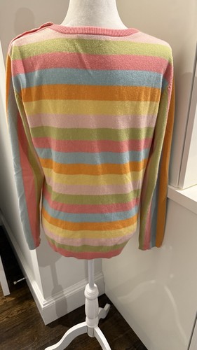 Lacoste Crew Neck Long Sleeve Weight Sweater Size 44 Stripe Cashmere - Picture 3 of 8
