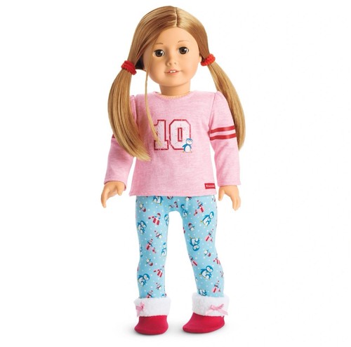 New American Girl Doll Holiday Penguin Pjs Pajamas Outfit Slippers Shirt Pants - Picture 2 of 7