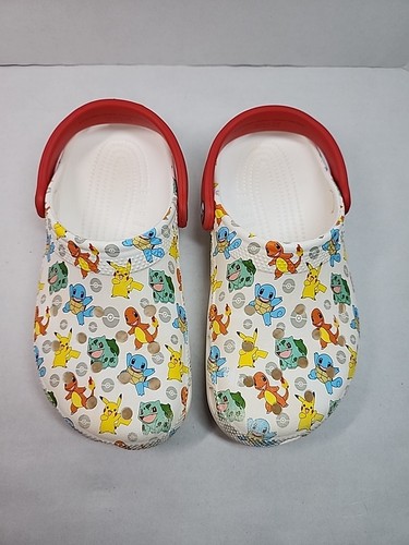 Jugendliche Kinder Pokémon Crocs Größe 4Y J4 Charmander Squirtle Pikachu Slipper Schuhe