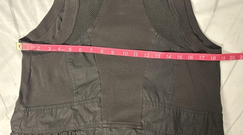 Daily Practice Dress Womens Large Black Zip Front Racerback Pockets Tiered - Picture 6 of 9