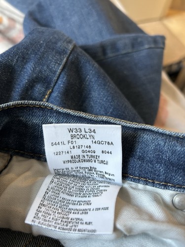 Men’s Lee Brooklyn Blue Denim Jeans, Straight Leg, 5 Pocket. Size 33w 34L - Picture 9 of 9