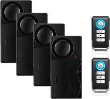 Mengshen Wireless Alarm Anti Theft Vibration Door Window Motion Black 