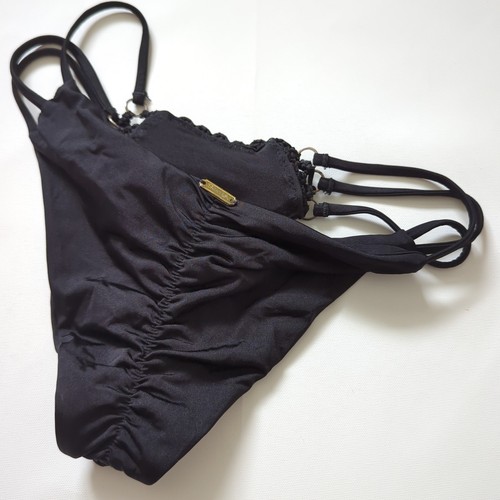 Beach Bunny Damen Badehose XS Badeanzug Häkel schwarz mit nude Unterlage - Bild 2 von 5