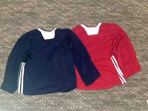 Adidas Youth Hockey Jersey YG GJ One Size Red And Navt May Fit Adult S M - Picture 3 of 15