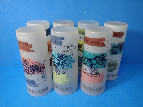 (7) MCM Antique Autos Frosted Glass 16oz Tumblers Ford Buick Hudson Maxwell Nash - Picture 5 of 9