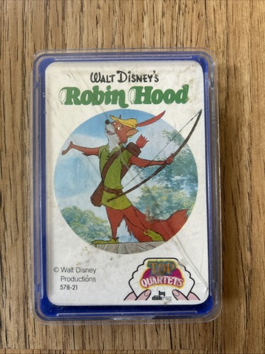 Vintage Top Trumps Top Quartets Walt Disney's Robin Hood 578-21 Card Game
