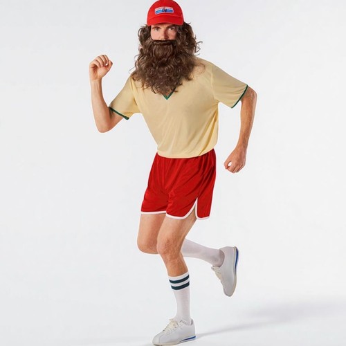 Running Forrest Gump Kostüm für Männer Halloween lustiger Läufer mit Garnelenhut Medium