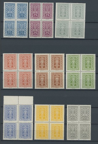 ÖSTERREICH 1918-1938 1922/4, Freimarken in postfrischen Viererblocks - Picture 2 of 4
