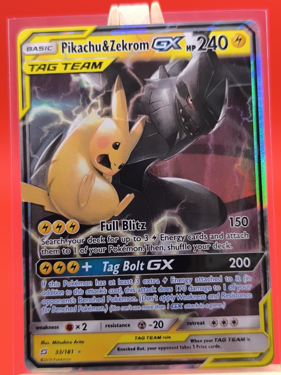 Pikachu & Zekrom Tag Team GX 33/181 Team Up Ultra Rare Pokemon