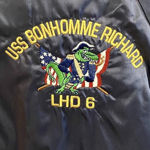 NEW Augusta Sportswear Windbreaker L USS Bonhomme Richard LHD 6 Navy Blue - Picture 4 of 9