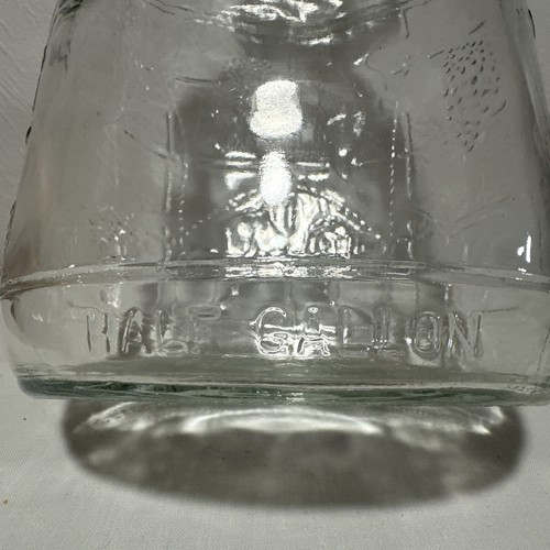 Wine Jug Embossed Grapes & Vines No Lid 1/2 Gal. size Vtg - Picture 9 of 16