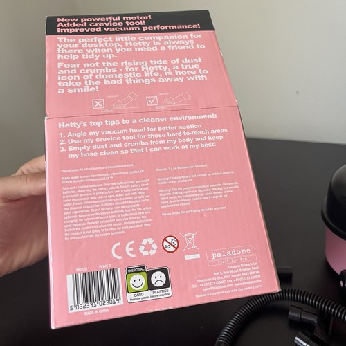 Genuine Hetty Henry Hoover Pink Mini Desk Vacuum Novelty Pink - Tested & Working - Picture 6 of 6