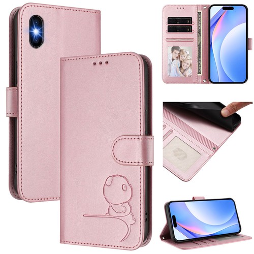 For Apple iPhone XS New Panda Pattern Phone Leather Case - Picture 7 of 9