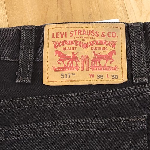 Levis 517 Bootcut Jeans Black Mens Size 36x30 Denim Cowboy Red Tab - Picture 7 of 18