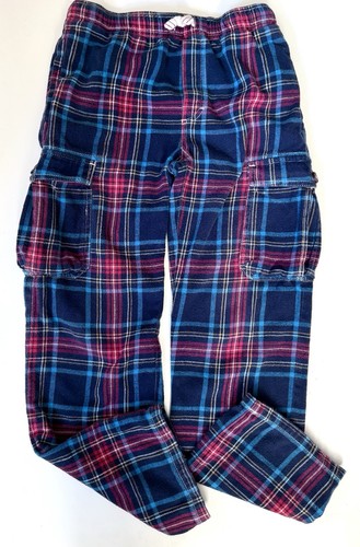 Mini Boden Plaid Flannel Tartan Cargo Pants - 12Y - Red, Blue - Picture 3 of 9