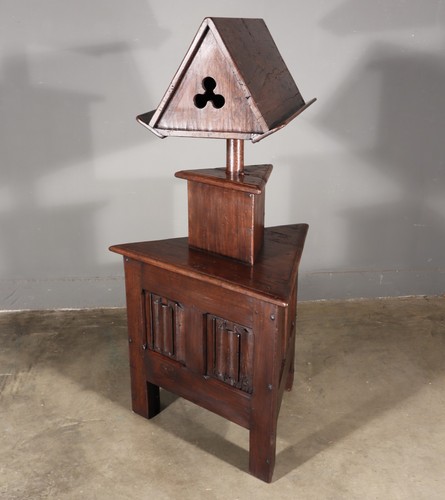 Late 1700's Antique Gothic French Bookstand/Lectern/Pulpit in Solid Oak Wood - Picture 4 of 18