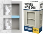Houseables Shower Niche, Niche Insert Tile Ready, 12 x 20 inches, Grey 