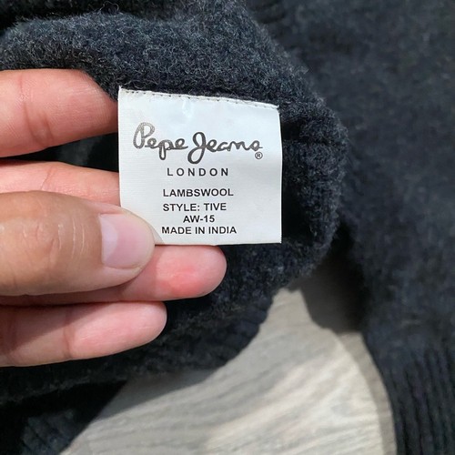Herren grau Lammwolle Pepe Jeans London Pullover Viertel Reißverschluss - Bild 5 von 6