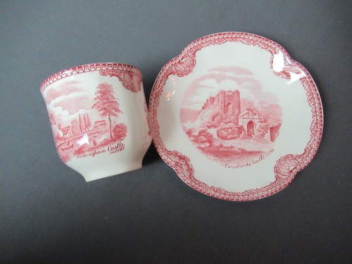3 Tea Cup & Saucer Johnson Bros England Old Britain Castles Old Back Stamp j5 sb - Picture 11 of 13