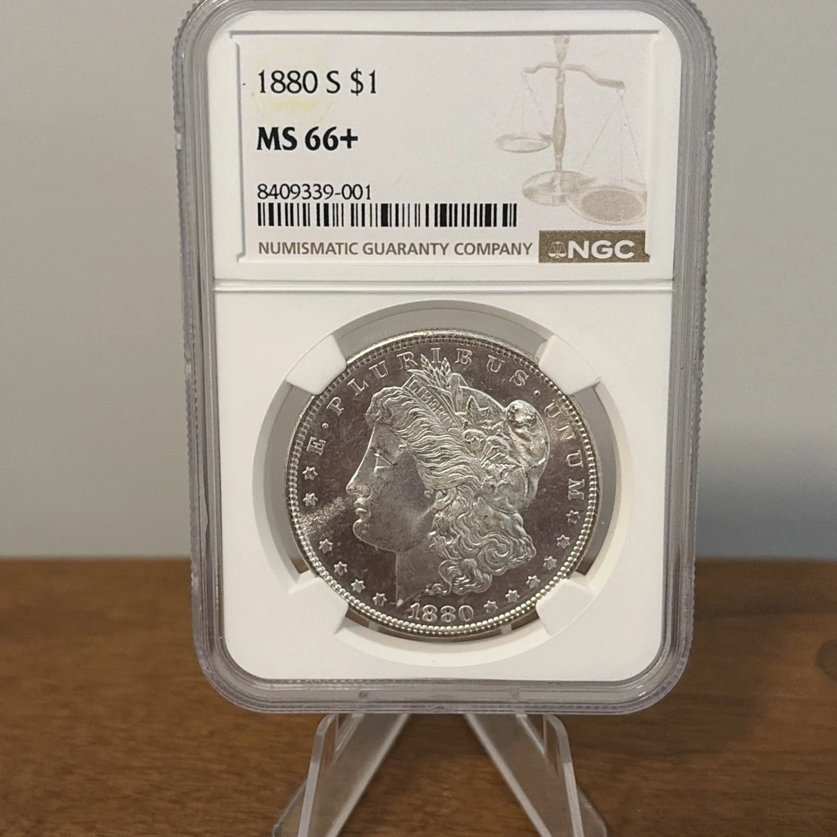 Silver MS 66 Graded 1880 Year Morgan US Dollars (1878-1921) for