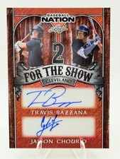 Bazzana/Chourio #1 /2  2025 Leaf Baseball Nation 2 For The Show Red Shimmer Auto