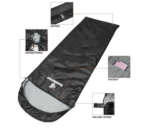 Premium Waterproof Camping Hiking Envelope Sleeping Bag - Picture 2 of 7