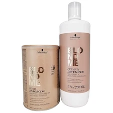 Schwarzkopf DUO Blond Me Premium Lift 9 Bleach and 6% Developer 33.8 oz SET