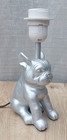 Table Lamp French Bulldog Figurine Table Lamp Light Silver With Bulb
