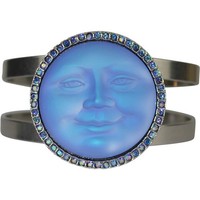 Kirks Folly Glass Seaview Moon 35mm Cuff Bracelet matte silvertone 1