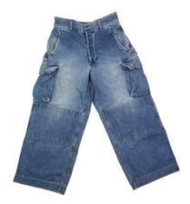 Vintage 90's Double RL Ralph Lauren RRL Denim Cargo Pants 34X29 Made In USA