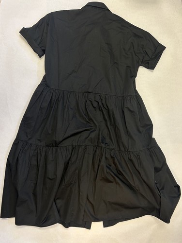 CO. ESSENTIALS Tiered Cotton Poplin Oversized Shirt-dress Womens M Black $900 - Picture 2 of 6