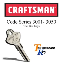Craftsman toolbox keys / Select your key code / Series 3001 - 3050