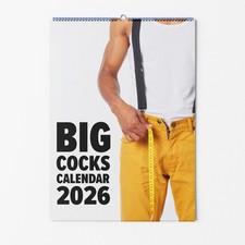 Big Cocks Wall Calendar - A3 or A4 Funny Chicken Humour Monthly Planner 2026