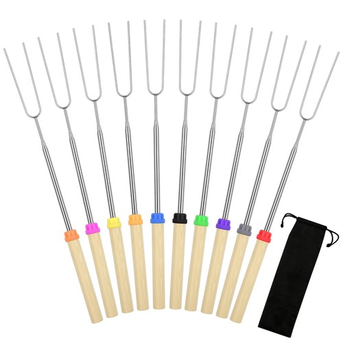 Marshmallow Roasting Sticks Smores Sticks for Fire Pit Extra Hot Dog Long 32 Inc - Picture 1 of 7