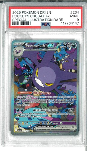 PSA 9 Team Rocket's Crobat ex - 234/182 - Special Illustration Rare Graded Pokem