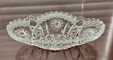 VINTAGE ABP CUT CRYSTAL SAWTOOTH RIM 11” X 5” X 3”