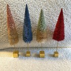 Glitterville Bottle Brush Trees Set of 4 Gilded French Forest Trees