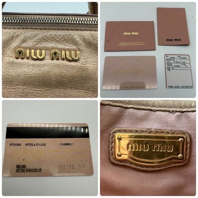 Miu Miu Vitello Lux Side Ribbon 2-Way Shoulder Handbag