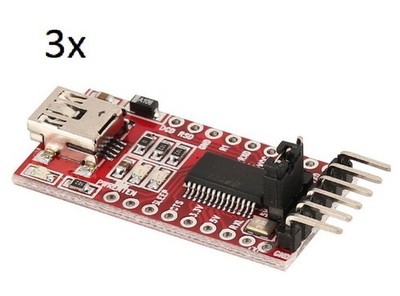 3x FT232RL 3.3V 5.5V FTDI USB to TTL Serial Adapter Module with Mini USB Port
