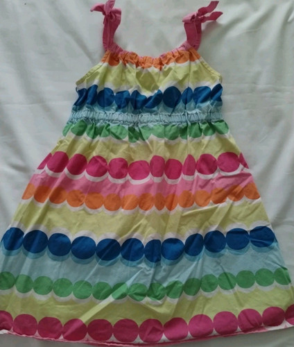 MÄDCHEN GYMBOREE MEHRFARBIGE PUNKTE BUBBLE SOMMER 100 % BAUMWOLLE LÄSSIG SOMMERKLEID GRÖSSE 8 - Bild 1 von 7